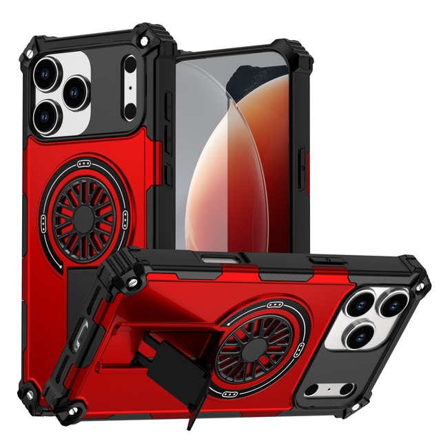 Luxury Design Magnetic Ring Holder Wireless Charging TPU Hard PC Protective Phone Case Cover for iPhone 17 Pro Max Shockproof