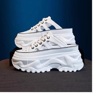 Zapatillas deportivas de mujer con suela gruesa y banda para la cabeza, transpirables, antideslizantes, que aumentan la altura, ideales para primavera y verano, estilo casual y a la moda. - Product Image 4