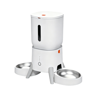 Comedero Doble para Mascotas con Control por Aplicación WiFi, Dispensador Automático de Comida para Mascotas, Diseño Moderno, Plástico Blanco, Uso en Interiores - Product Image 1