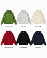 Hoodie Pria Berkualitas Tinggi Anti Pilling Anti Susut Eco 380g Campuran Katun Warna-Blok Pullover Logo Kustom