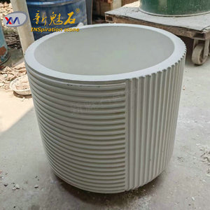 Nuevos Materiales de Construcción de Piedra, Maceta de Hormigón Gris de Alta Resistencia para Uso en Interiores y Exteriores - Product Image 3