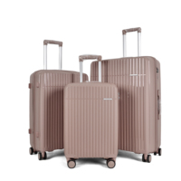 Ensemble de bagages de voyage de luxe personnalisable avec logo, imperméable, grande capacité, léger en PP, 20 pouces, 24 pouces, 28 pouces