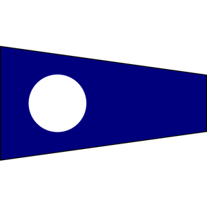 Bissotwo - Escobilla de señalización náutica de 50 x 170 cm de largo, azul con círculo blanco - Product Image 1