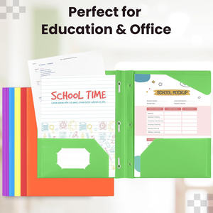 Porte-documents en plastique PP robuste avec 3 crochets et 2 poches pour documents et papiers A4 - Fournitures de bureau pour enseignants et étudiants - Product Image 6