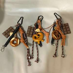Ins Lovely Alkali Bread Korean Ins Bag Pendant Chocolate Climbing Rope <b>Key</b> <b>Chain</b> Decorative <b>Chain</b> Keychain - Product Image 1