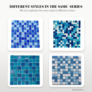 Piastrelle a Mosaico Blu Cristallo <span class=keywords><strong>per</strong></span> <span class=keywords><strong>Piscina</strong></span> a Prezzo di Fabbrica all'Ingrosso, Forma Quadrata <span class=keywords><strong>per</strong></span> Rivestimento Cucina e Decorazione - Product Image 2