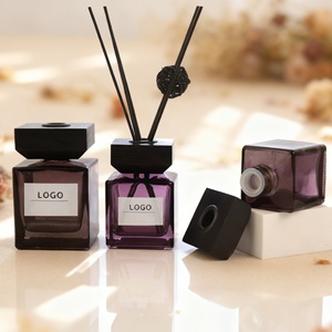 زجاجة عطر فارغة مربعة الشكل، معطر جو بدون لهب للسيارة، زجاجة شفافة سعة 100/150/200 مل، جهاز تبخير العطور - Product Image 3