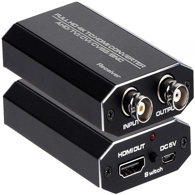 TVI/CVI/AHD/CVBS/BNC to for HDMI Converter Adapter Receiver for Monitor HDTV DVRs Audio & Video Accessories