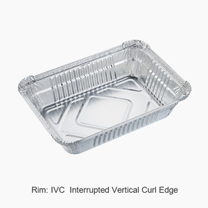 2.25 lb foglio di alluminio padella con coperchio 2 porzione 1000 ml usa e getta cibo togliere contenitore 220 teglia per la ristorazione REC22165I - Product Image 2