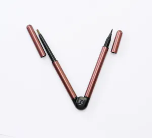 360 Degree Rotatable 2 In 1 Waterproof Liquid Black Private Label Eyeliner And Eyebrow Pencil Eyebrow Products