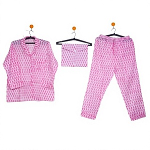 Conjunto de Pijama Floral de Algodón Puro, Hermosa Ropa de Dormir, Suave Traje de Noche de Algodón, Ropa de Estar por Casa, Regalo para Ella - Product Image 1