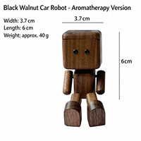 Figurine en bois robot mignon qui bouge les jambes, diffuseur de parfum d'aromathérapie, accessoire de voiture créatif, décoration intérieure de voiture en bois massif
