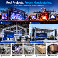 Truss Aluminium Beban Berat, Truss Kotak Kapasitas Beban Tinggi untuk Atap Panggung Besar, Penyangga Speaker Array dan Layar LED