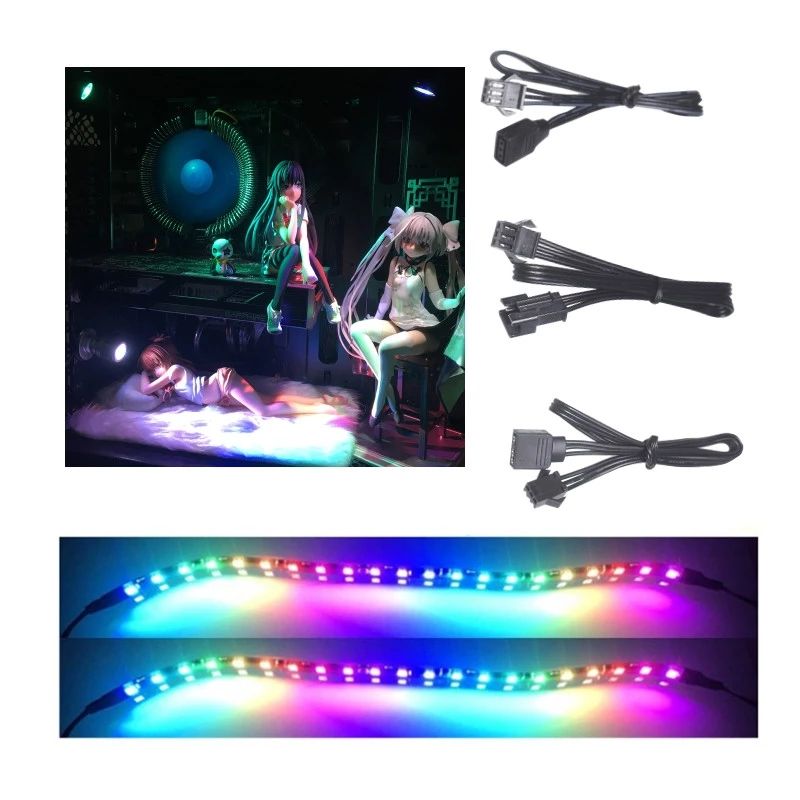 PCアドレス指定可能なRGBLEDストリップライトレインボーケースARGB5V3