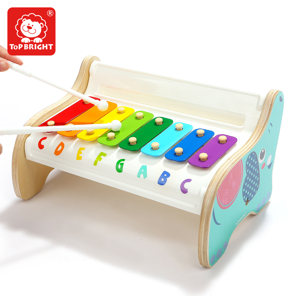 Пианино topbright в виде радужного слона, игрушки, деревянное детское музыкальное перкуссионное пианино, деревянная игрушка