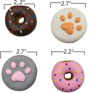 2025 toptan ücretsiz örnek özelleştirilmiş tasarım kauçuk lateks gıcırtılı Donut şekli köpek çiğneme oyuncakları Pet oyuncaklar - Product Image 5