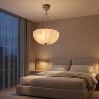 Dernier design de lustre sphérique en marbre pour hôtel, escalier, chambre, restaurant, luminaire suspendu LED