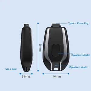 2024 Top bán trong kho công suất cao Ultra Slim xách tay sao lưu phí khẩn cấp Keychain 1500mAh Mini ngân hàng điện - Product Image 4
