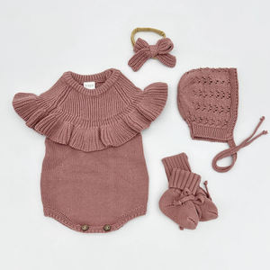 Combinaison en tricot pour bébé printemps-été, pulls en coton pour filles, gilets <span class=keywords><strong>sans</strong></span> manches pour tout-petits, vêtements en tricot pour nouveau-nés - Product Image 1