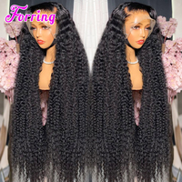Wig Rambut Manusia Asli Kamboja Raw Bouncy Curl 13*4 HD Lace Front Water Wave Deep Wave 5x5 6x6 Precut Preplucked Glueless