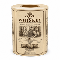 Étiquettes personnalisées pour bouteilles de whisky - Autocollants adhésifs en papier artistique pour l'emballage de vin et de boissons