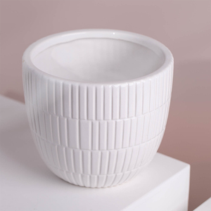 Pots de fleurs en céramique blanc, sculpture extraordinaire, motif irrégulier, pour salon, vente en gros - Product Image 2