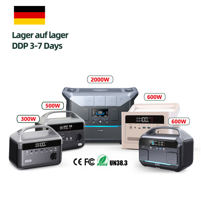 In Stock in Germany Portable Power Stations From 300W 600W 1500W 2000W Solar Powerstation