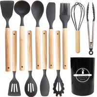 Vente Flash 12 Pièces Accessoires de Cuisine Ustensiles de Cuisson en Silicone Ensemble d'Ustensiles de Cuisine