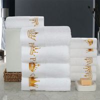 Alta calidad de lujo de calidad, habitación de invitados de hotel personalizado blanco 100% algodón piscina mano cara baño Hotel juego de toallas/