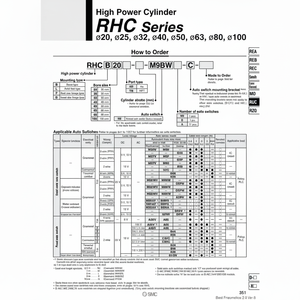 Cilindro de alta potencia de SMC Pneumatics, piezas neumáticas de RHCL32-390 - Product Image 1
