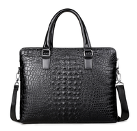 Nouvelle mode, sac à main pour homme en PU à motif crocodile, sac pour ordinateur portable imperméable, grande capacité, sacoche d'affaires, sac bandoulière simple