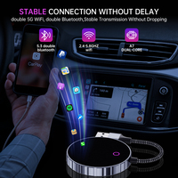 Adaptateur CarPlay sans fil Fuallwin pour iPhone Android, compatible universel, commande vocale, GPS, dongle 2-en-1, USB/Type-C double bande