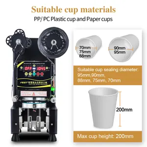 FEST Profession elle Versiegelung maschine Boba Tea Cup Versiegelung maschine 90/95 Small Handle Juice Drink Package Cup Sealer