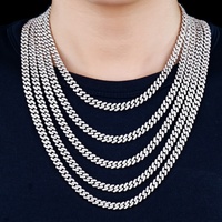 Collier cubain hip-hop XINGYUEGEM 6 mm plaqué or blanc en argent sterling 925 avec maillons en moissanite taille brillant certifiée par un tiers