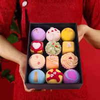 Bombes de bain effervescentes de luxe personnalisées, faites à la main, faible MOQ, pour enfants, biologiques, véganes, en forme de crème glacée et de cupcake