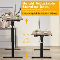 Bureau debout ergonomique en bois d'érable blanc avec double moteur électrique, table motorisée à hauteur réglable