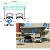 Structure de carport solaire étanche en aluminium pour 1/2/3/4 voitures, système de montage solaire pour parking résidentiel