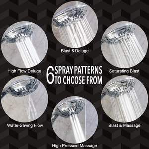 หัวฝักบัวแรงดันสูงเอบีเอสโครเมี่ยมทนทานต่อการไหลของน้ำช่วยประหยัดเงินติดตั้งง่ายสำหรับก๊อกน้ำในห้องน้ำทันที - Product Image 6