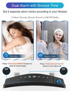 Kỹ Thuật Số 7 "Cong-Màn Hình Siêu Lớn LED Màn Hình Máy Chiếu Bàn Đồng Hồ Báo Thức Chiếu FM Đài Phát Thanh Bảng Đồng Hồ Với Bộ Sạc USB - Product Image 6