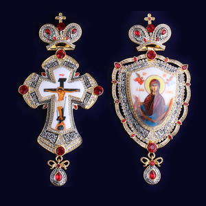 Collier en alliage grec avec croix <span class=keywords><strong>pandora</strong></span> russe, chaîne en or, multicolore, Panagia et jésus personnalisé, nouveauté - Product Image 1