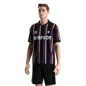 Maillot de football polo rayé à col en V avec inserts anti-humidité et tissage à séchage rapide, idéal pour les tournois - Product Image 2