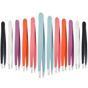 Pince à épiler personnalisée pour sourcils, lot de 2 pinces à épiler pailletées, pince à épiler oblique noire pour sourcils - Product Image 1