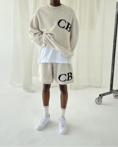 Pantaloncini da Uomo CB Personalizzati Pesanti <span class=keywords><strong>e</strong></span> Spessi, Pantaloni Casual di Lusso con Stampa Lettering, Pantaloncini in Maglia Cole Buxton per Uomo - Product Image 6