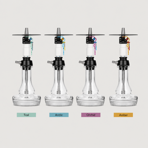 Chicha de style grenade en acier inoxydable premium 42 cm, avec base en verre et un seul tuyau, ensemble complet, coffret cadeau, pour bars et salons, vente en gros - Product Image 6