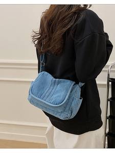 Sac fourre-tout en jean personnalisé pour femme, grande capacité, nouveau style, sac de voyage bandoulière - Product Image 6