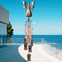 Campanas de Viento Retro de Hierro y Cobre con Diseño de Libélula y Pájaro, Decoración para Jardín, Hogar, Exterior, Colgantes Musicales Conmemorativos de Ángel, Decoración de Habitación Personalizada