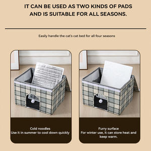 Nido de gato fresco de verano, nido de gato fresco, <span class=keywords><strong>casa</strong></span> de aire acondicionado plegable <span class=keywords><strong>para</strong></span> <span class=keywords><strong>gatos</strong></span>, nueva bolsa de hielo <span class=keywords><strong>casera</strong></span>, <span class=keywords><strong>casa</strong></span> de refrigeración <span class=keywords><strong>para</strong></span> mascotas duradera - Product Image 3