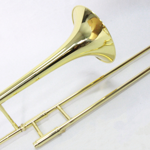 Tenor trombon kualitas baik, harga murah, Tenor trombon BB dengan tubuh kuningan, pernis emas, casing trombon datar BB OEM