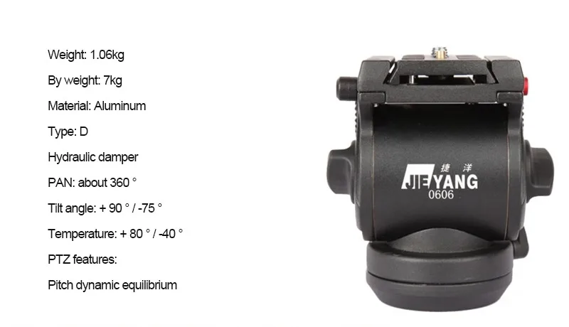 JIEYANG tripod JY0606 1.8 m Aluminum Professional Tripod for camera stand / DSLR video tripods / Fluid Head Damping