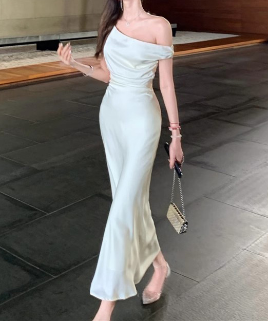 sachin and babi light blue dress Low Price White Off Shoulder Satin Dress | Breathable Midi Bodycon for  Summer